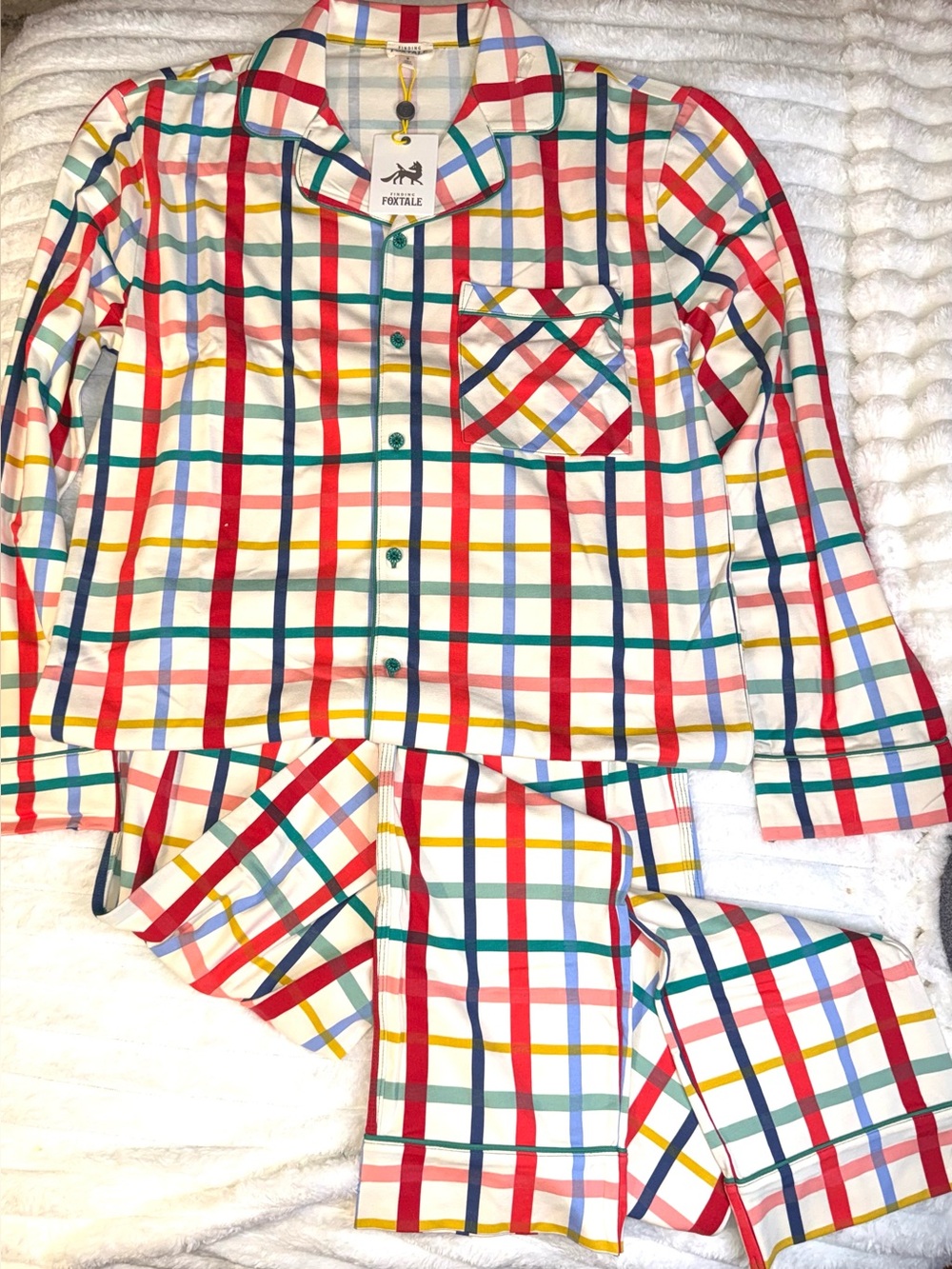 Finding Foxtale Women’s Dapper Plaid Pajama Set, Size S, NWT